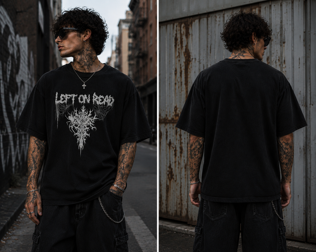 Crawling Spider, Left on Read Unisex Tee shirt.