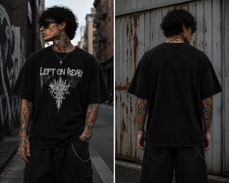 Crawling Spider, Left on Read Unisex Tee shirt.